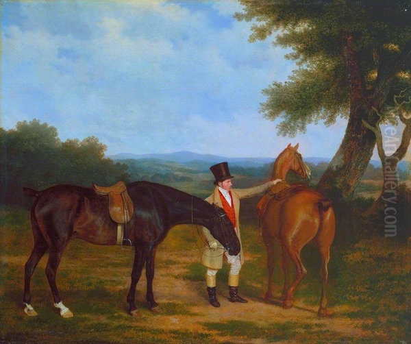 Two Hunters with a Groom - view 1