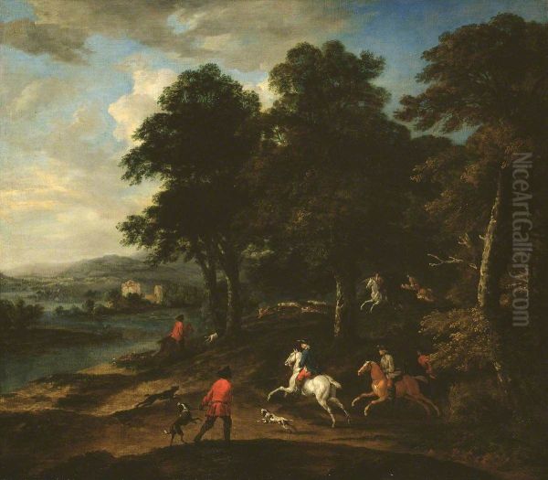 Foxhunting in Wooded Country - view 1