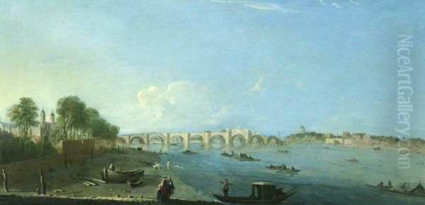 Westminster Bridge under Construction - view 1