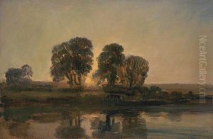 River Scene at Sunset by Peter de Wint