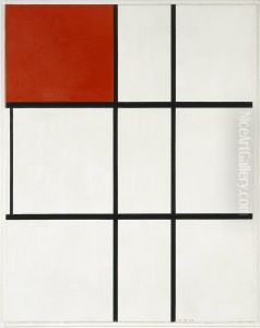 Composition B (No.II) with Red by Piet Mondrian