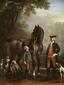 The Hon. John Spencer beside a Hunter held by a Young Boy by John Wootton