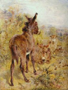 Donkeys and Sheep in a Landscape by William Huggins