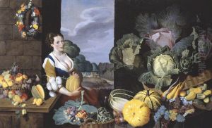 Cookmaid with Still Life of Vegetables and Fruit