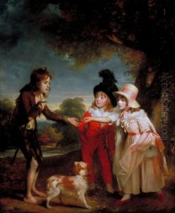 Portrait of Sir Francis Ford's Children Giving a Coin to a Beggar Boy