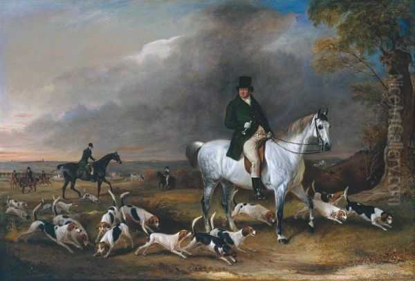 John Burgess of Clipstone, Nottinghamshire, on a Favourite Horse, with his Harriers - view 1
