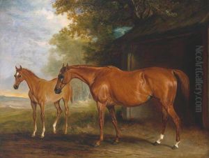 Defiance, a Brood Mare, with Reveller, a Foal by John Ferneley