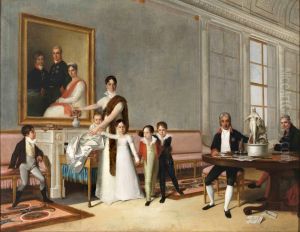 "Portrait of the Family of the 1st Viscount of Santarem" by Domingos Sequeira