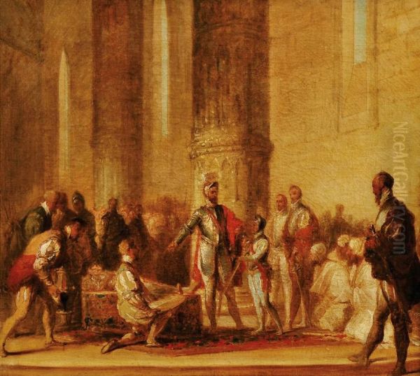 King Afonso V of Portugal knights the Prince John - view 1