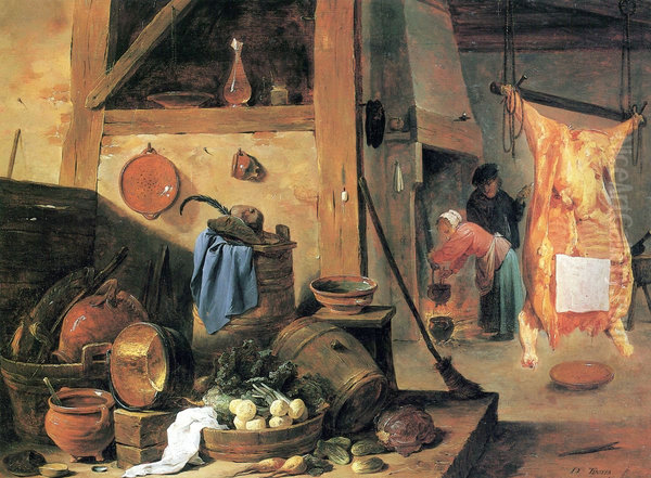 Kitchen interior with Still-life and Slaughtered Ox - view 1