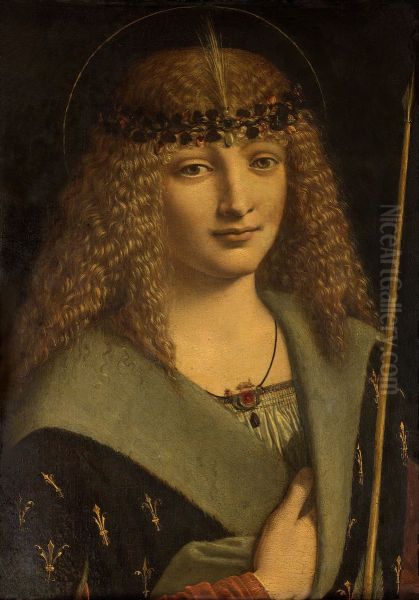 Len,"Portrait of a young man as Saint Sebastian"label QS:Lit,"ritratto di ragazzo come san sebastiano" - view 1