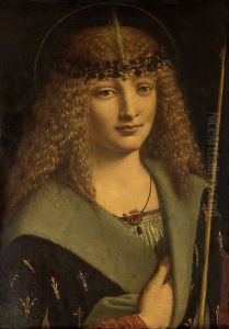 Len,"Portrait of a young man as Saint Sebastian"label QS:Lit,"ritratto di ragazzo come san sebastiano"