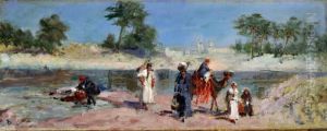 Paesaggio Arabo Olio Su Tela by Ettore Cercone