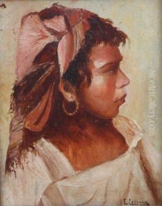 Ritratto Di Fanciulla. by Ettore Cercone