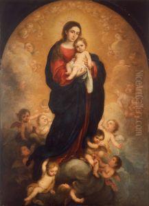 Virgin and Child in Glory by Bartolome Esteban Murillo