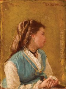 Fanciulla Di Profilo by Ettore Cercone