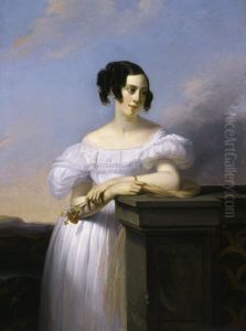 Portrait de Madame Francis Vaussard, nee Elisabeth-Adelaide Cavallier by Claude-Marie Dubufe