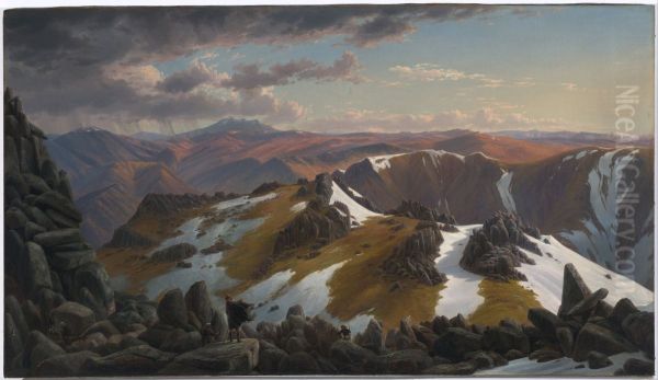 North-east view from the northern top of Mount Kosciusko - view 1
