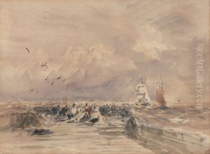 Dieppe Pier, Stiff Breeze by David Cox
