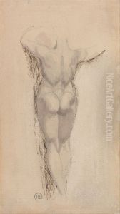 Study of a Back of a Female Nude, Standing Study of a Back of a Female Nude, Standing