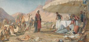 A Frank Encampment in the Desert of Mount Sinai. 1842 - The Convent of St. Catherine in the Distance by John Frederick Lewis