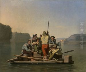 LighterRelieving a Steamboat Aground by George Caleb Bingham