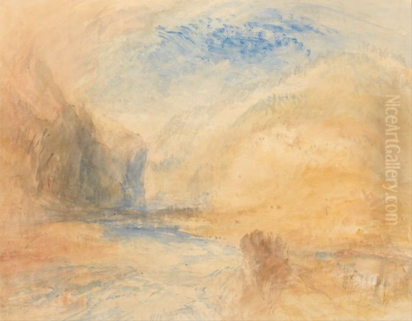 Mountain Landscape with Lake - view 1