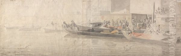 Figures and Boats on the Thames - view 1