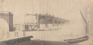 Westminster Bridge under Construction by Samuel Scott