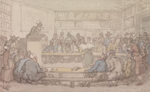 A Book Auction by Thomas Rowlandson