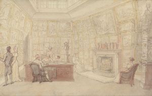 A Gentleman's Art Gallery by Thomas Rowlandson