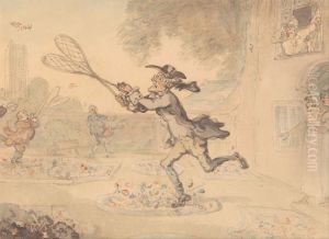 Butterfly Hunting by Thomas Rowlandson
