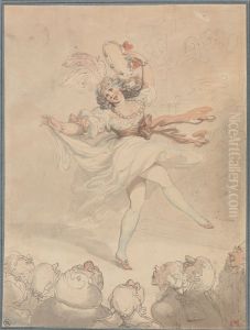 Female Dancer with a Tambourine by Thomas Rowlandson