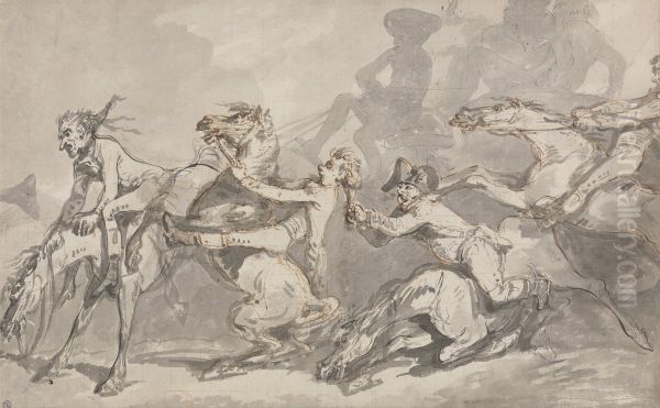 Horsemen Colliding - view 1
