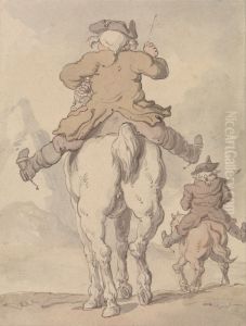 Two Men on Horseback Seen from Behind
