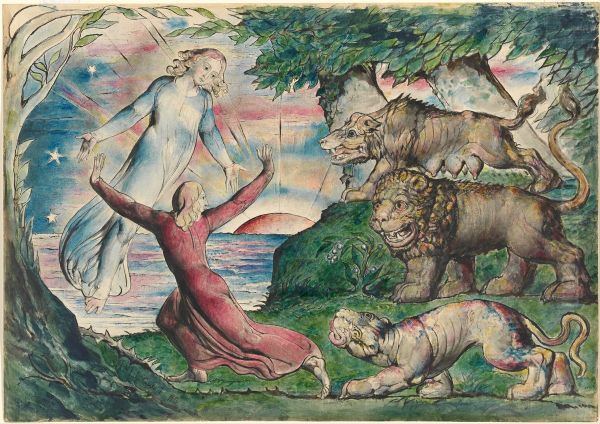 Dante running from the three beasts - view 1