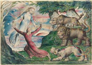 Dante running from the three beasts Dante running from the three beasts
