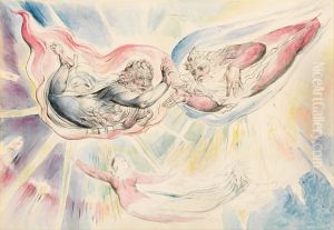 St Peter and St James with Dante and Beatrice by William Blake