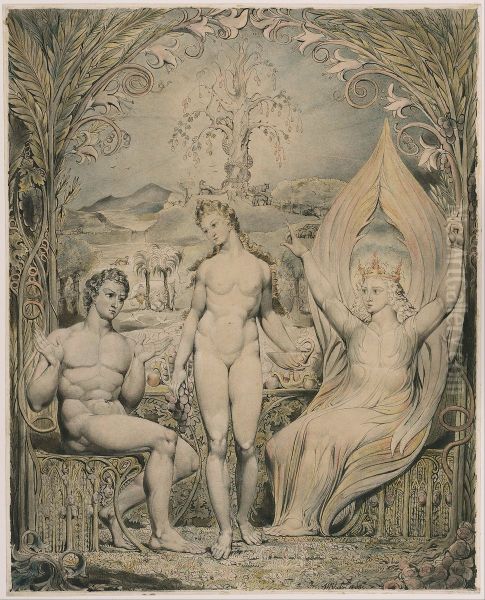 The Archangel Raphael with Adam and Eve (Illustration to Milton's "Paradise Lost") - view 1
