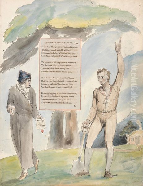 The Poems of Thomas Gray, Design 111, "Elegy Written in a Country Church-Yard." - view 1