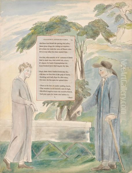 The Poems of Thomas Gray, Design 113, "Elegy Written in a Country Church-Yard." - view 1