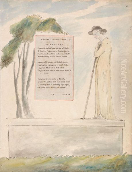 The Poems of Thomas Gray, Design 115, "Elegy Written in a Country Church-Yard." - view 1