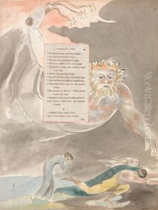 The Poems of Thomas Gray, Design 59, "The Bard." by William Blake