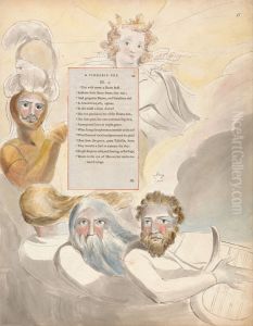 The Poems of Thomas Gray, Design 63, "The Bard." by William Blake