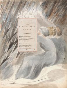 The Poems of Thomas Gray, Design 71, "The Fatal Sisters." by William Blake