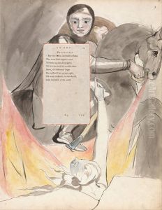 The Poems of Thomas Gray, Design 85, "The Descent of Odin." by William Blake
