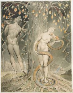 The Temptation and Fall of Eve (Illustration to Milton's "Paradise Lost") by William Blake