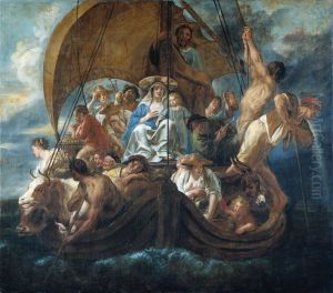 The Holy Family with Various Persons and Animals in a Boat thumbnail