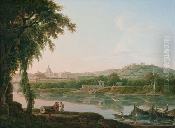A distant view of Rome across the Tiber - view 1