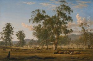 Patterdale landscape with cattle by John Glover